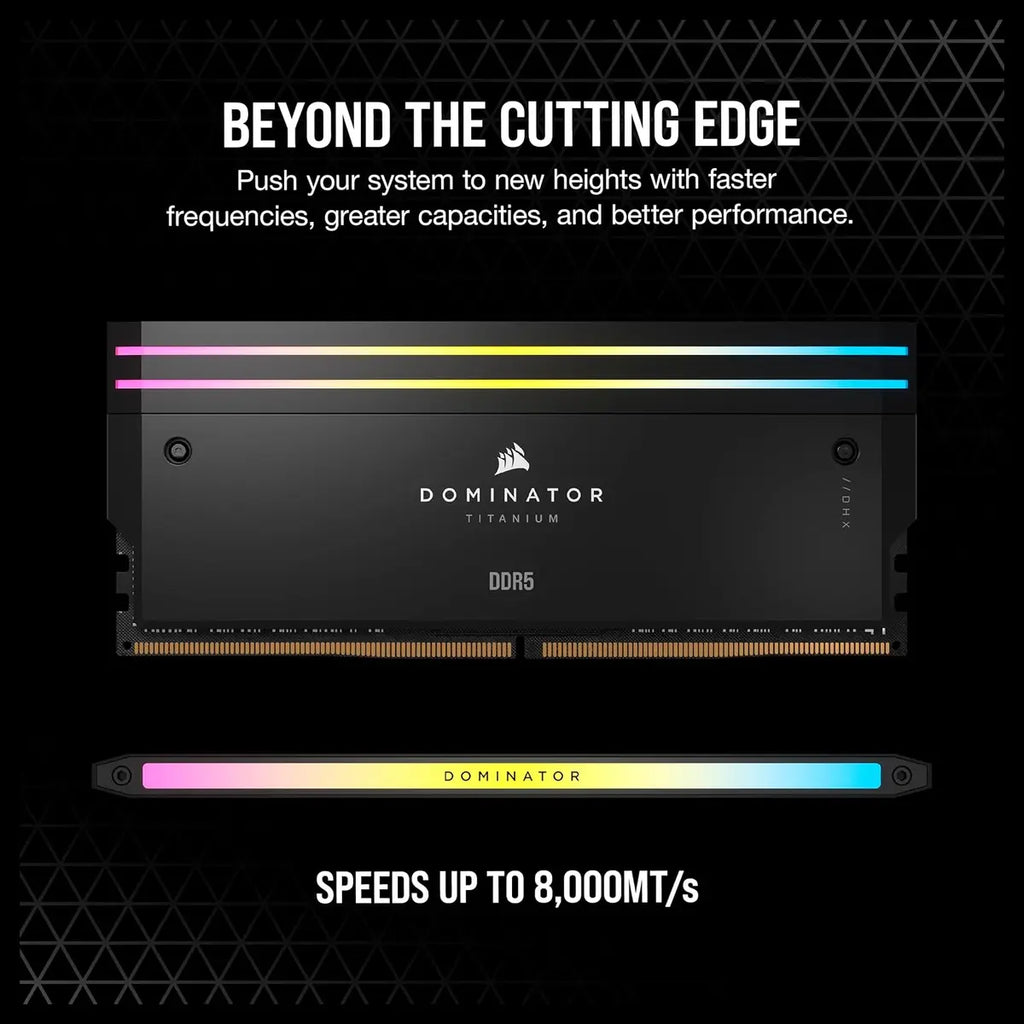 CORSAIR Dominator Titanium RGB DDR5 RAM 96GB 2x48GB DDR5 6600MHz CL32 Intel XMP iCUE Compatible Computer Memory Black CMP96GX5M2B6600C32