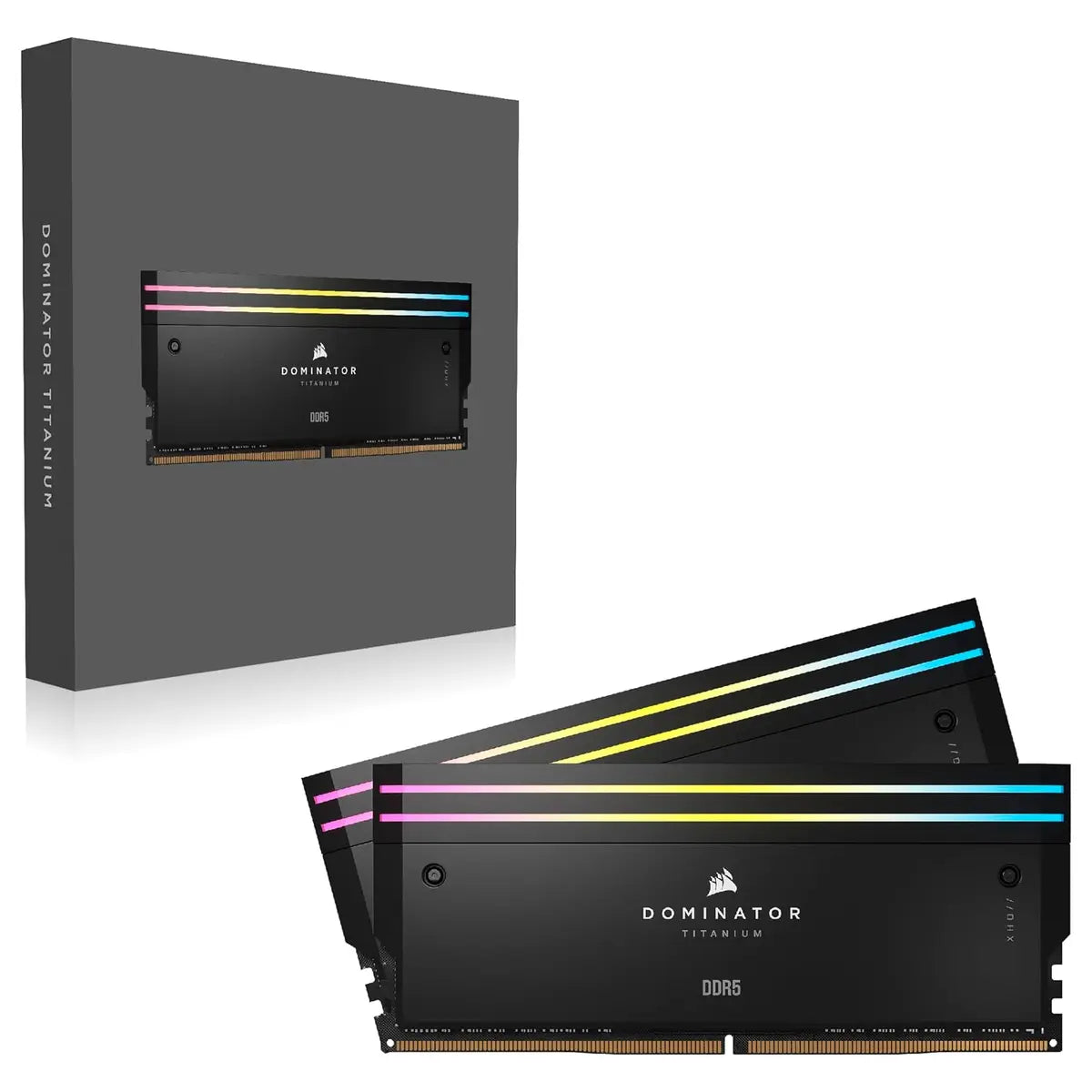 CORSAIR Dominator Titanium RGB DDR5 RAM 96GB 2x48GB DDR5 6600MHz CL32 Intel XMP iCUE Compatible Computer Memory Black CMP96GX5M2B6600C32