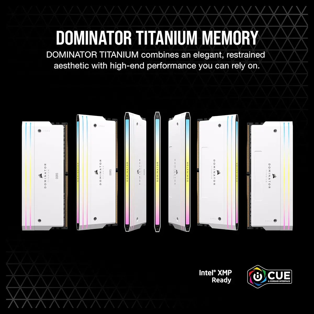 Corsair Dominator Titanium RGB DDR5 RAM 96GB 2x48GB 6600MHz CL32 Intel XMP iCUE Compatible White CMP96GX5M2B6600C32W