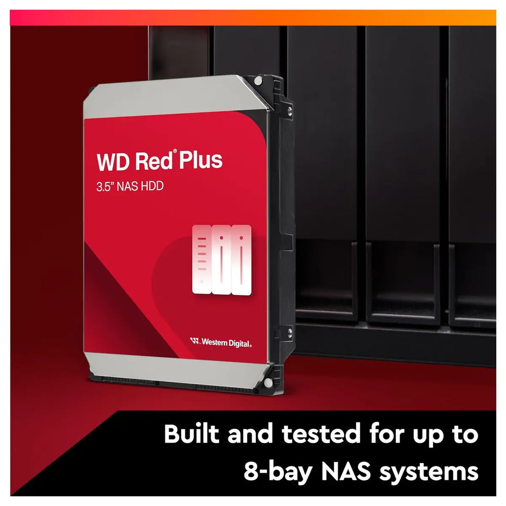 Western Digital WD Red Plus NAS Internal Hard Drive HDD 6TB 5400RPM SATA 6Gb/s 256MB Cache 3.5 Inch WD60EFPX
