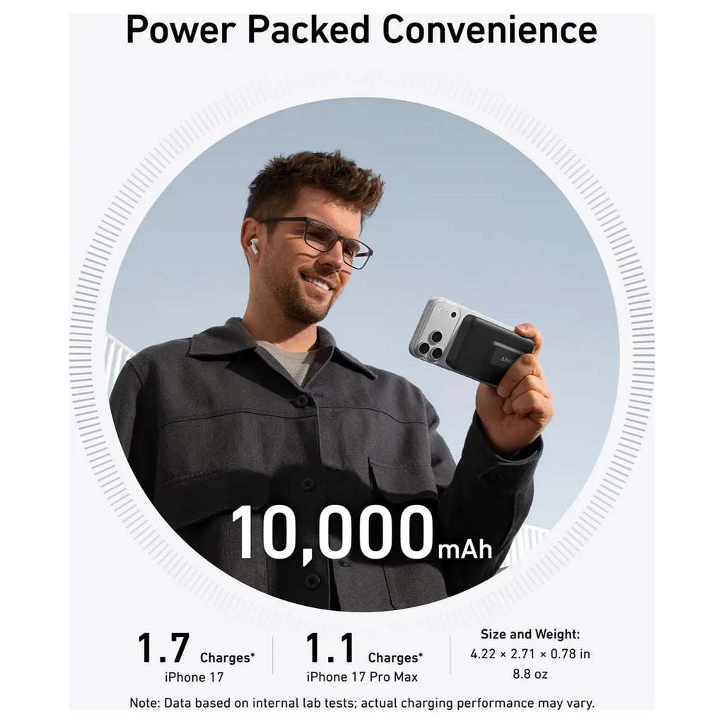 Anker MagGo Power Bank 10K 15W Qi2 Magnetic Charging with Smart Display A1654H11