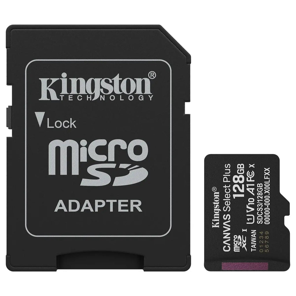 Kingston Canvas Select Plus MicroSD Card 128GB Up To 150MB/s Class 10 UHS-I U1 V10 A1 SDCS3/128GB