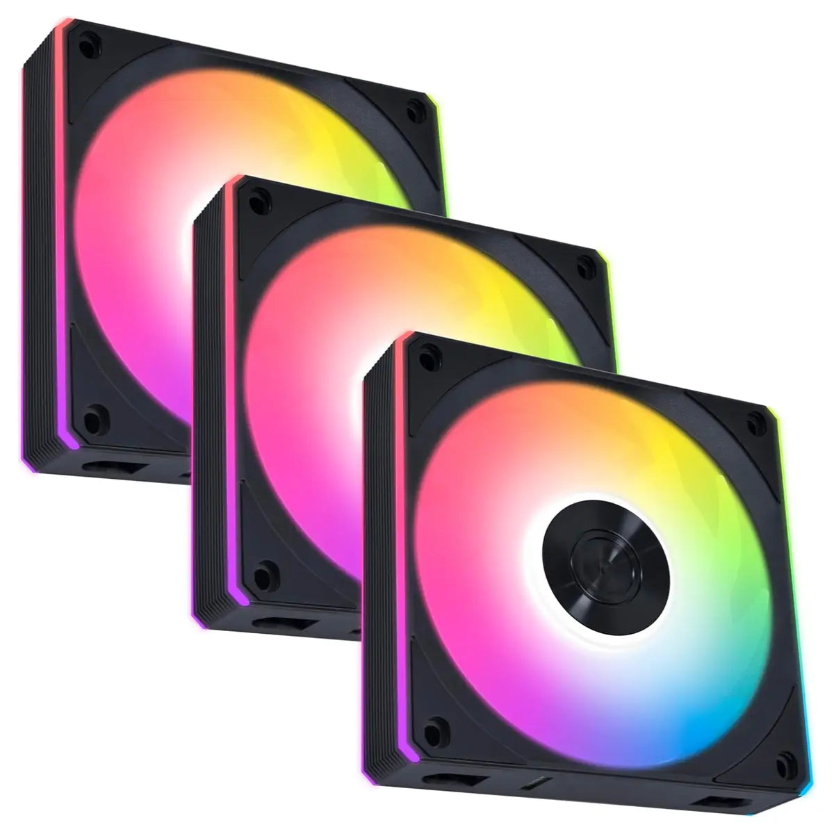 Lian Li UNI Fan CL Wireless 120 ARGB 120mm PWM Fans Triple Pack 2.4GHz Wireless Signal Dual Light Zones Black 12CL1W3B