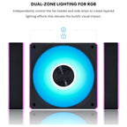 Lian Li UNI Fan CL Wireless 120 ARGB 120mm PWM Fans Triple Pack 2.4GHz Wireless Signal Dual Light Zones Black 12CL1W3B