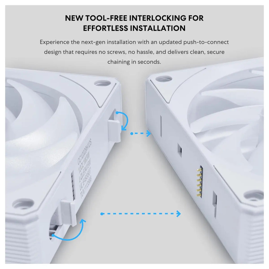 Lian Li UNI FAN CL Wireless 120 ARGB 3-Pack, L-Wireless Sync, 250-2150rpm, 29.8dBA, White, 12CL1W3W