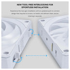 Lian Li UNI FAN CL Wireless 120 ARGB 3-Pack, L-Wireless Sync, 250-2150rpm, 29.8dBA, White, 12CL1W3W