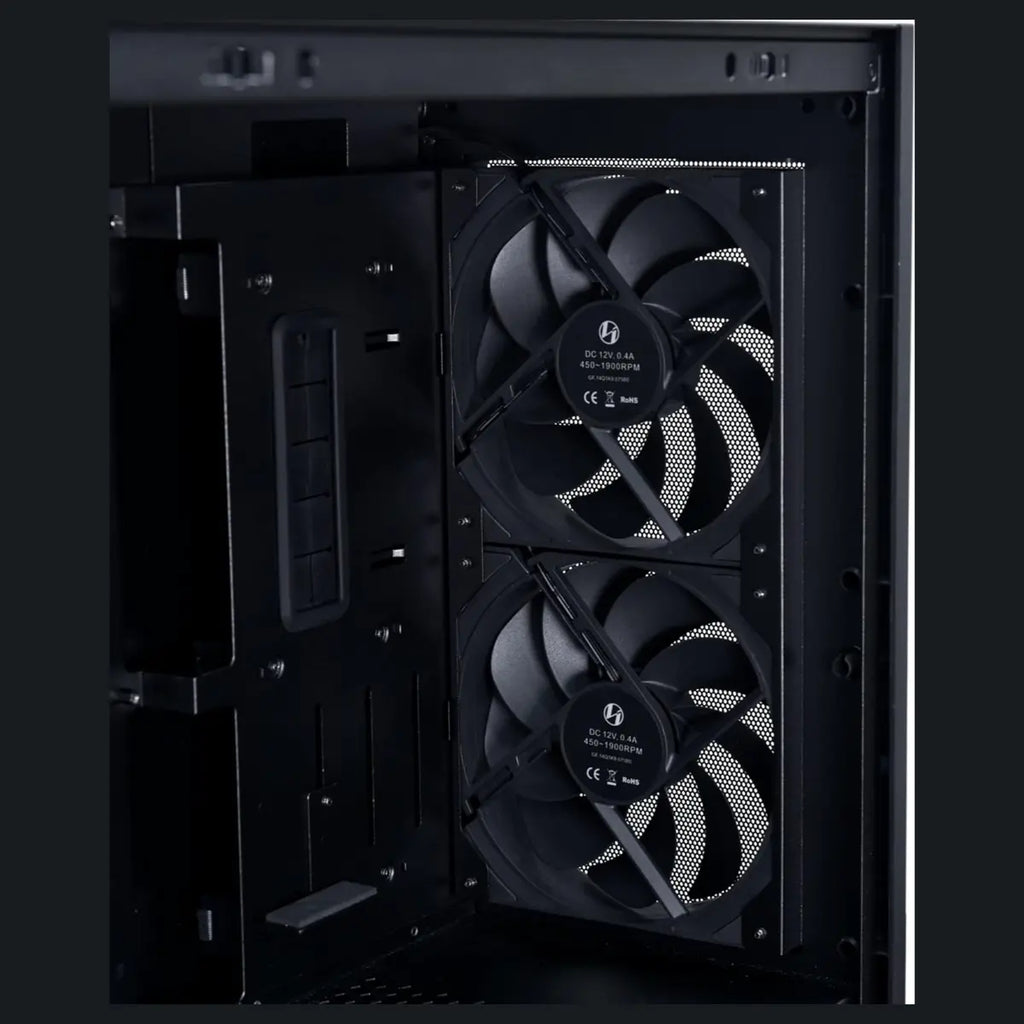 Lian Li LANCOOL 207 Digital Mid-Tower PC Case, Integrated 6' LCD Screen, ATX Compatibility, 4 Fans Pre-Installed, Black LAN207DX