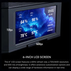 Lian Li LANCOOL 207 Digital Mid-Tower PC Case, Integrated 6' LCD Screen, ATX Compatibility, 4 Fans Pre-Installed, Black LAN207DX