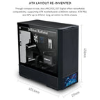 Lian Li LANCOOL 207 Digital Mid-Tower PC Case, Integrated 6' LCD Screen, ATX Compatibility, 4 Fans Pre-Installed, Black LAN207DX