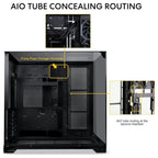 Lian Li O11 Vision Compact Mid Tower Computer Case, Back Connect Support, O11VPX, Black Steel Tempered Glass