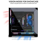 Lian Li O11 Vision Compact Mid Tower Computer Case, Back Connect Support, O11VPX, Black Steel Tempered Glass