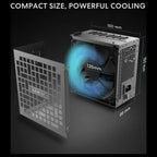 Lian Li RS 1000W Power Supply Fully Modular 80 Plus Gold ATX 3.1 PCIe 5.1 12V-2x6 Black RS1000G.B