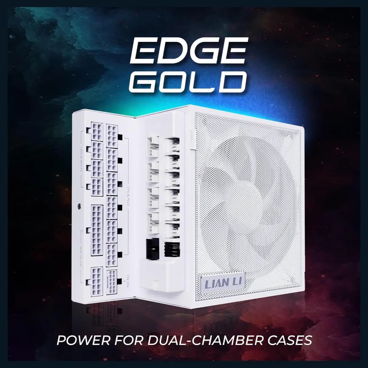 Lian Li EDGE GOLD 1200W ATX Power Supply, 80 PLUS Gold, Fully Modular, White