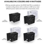 Lian Li Edge Gold 850W Full Modular Power Supply, ATX 3.1, PCIe 5.1, 12V-2x6, EG0850G, Black