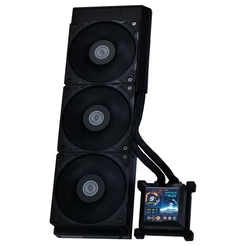 Lian Li Hydroshift 360 AIO Liquid CPU Cooler, 2.88' IPS LCD 480x480, LGA1851 1700 1200 AM5 AM4, Black, HSLCD36SB