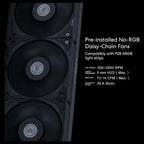 Lian Li Hydroshift 360 AIO Liquid CPU Cooler, 2.88' IPS LCD 480x480, LGA1851 1700 1200 AM5 AM4, Black, HSLCD36SB