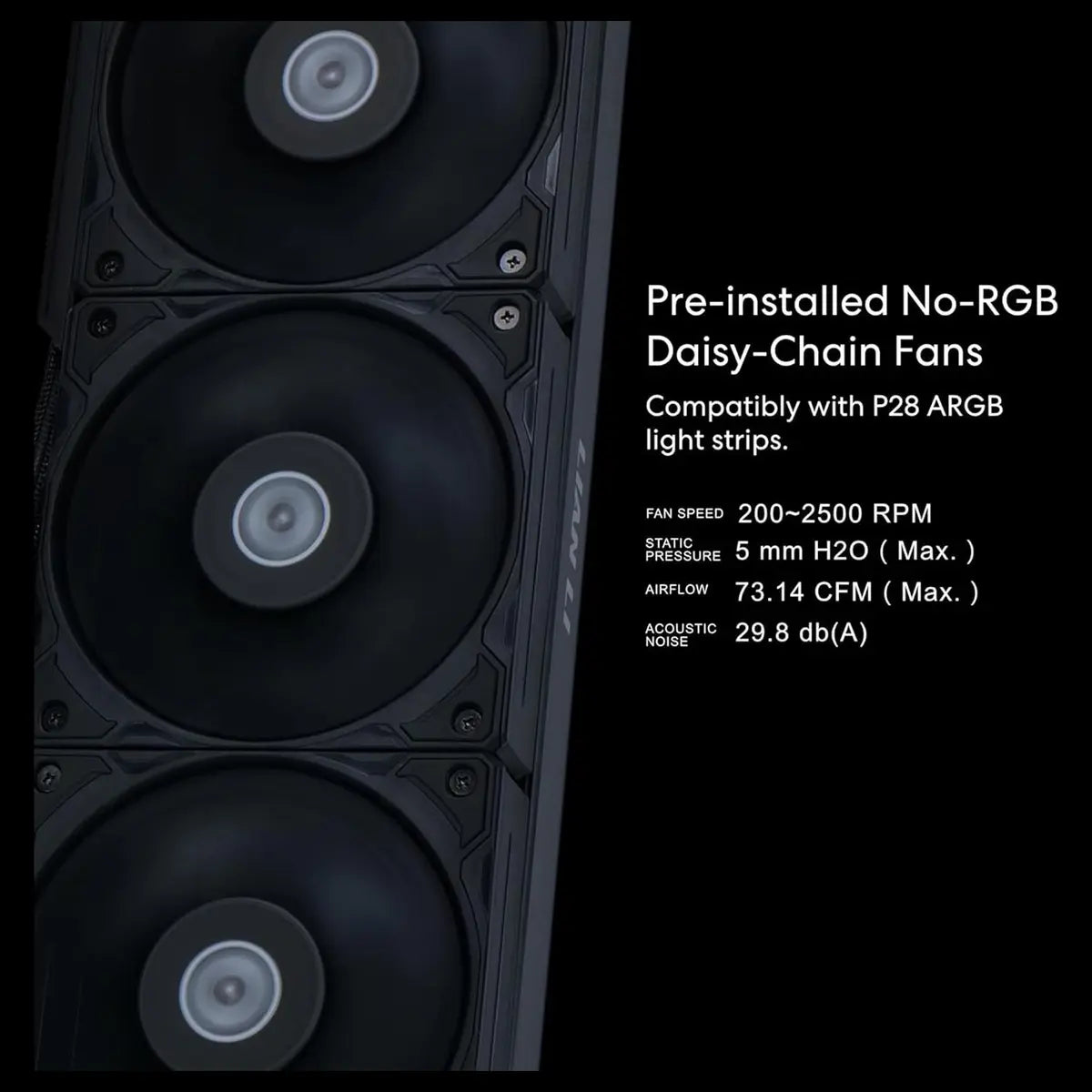 Lian Li Hydroshift 360 AIO Liquid CPU Cooler, 2.88' IPS LCD 480x480, LGA1851 1700 1200 AM5 AM4, Black, HSLCD36SB