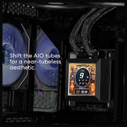 Lian Li Hydroshift 360 AIO Liquid CPU Cooler, 2.88' IPS LCD 480x480, LGA1851 1700 1200 AM5 AM4, Black, HSLCD36SB
