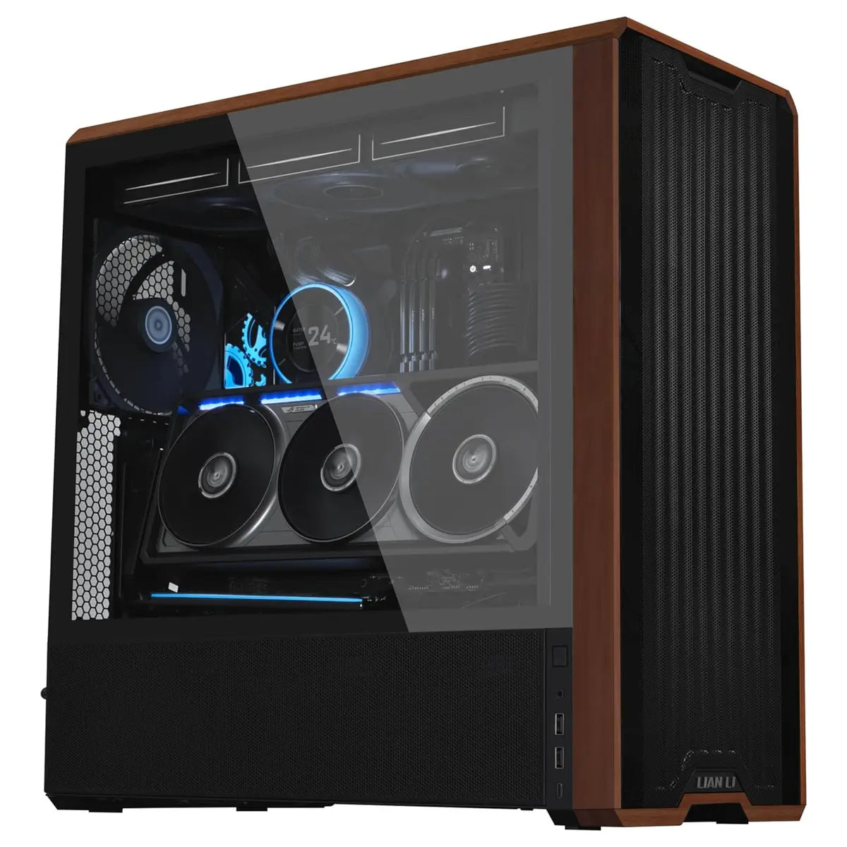 Lian Li Multi-Directional 4 Slots Vertical GPU Kit V3 Vertical GPU Kit, PCIe 5.0 x16 155mm Riser Cable, PCIe 3.0 and 4.0 Compatible, VG4v3 Black
