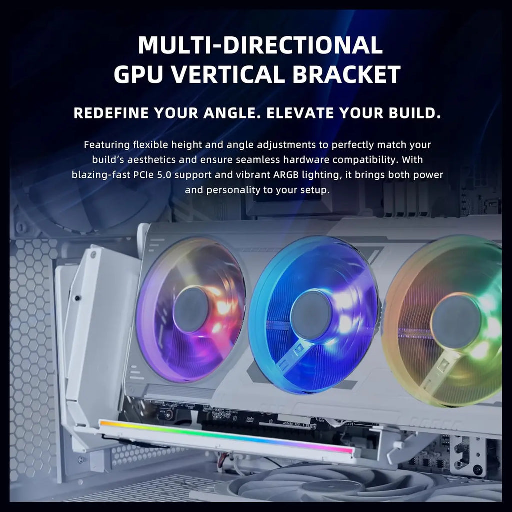 Lian Li Vertical GPU Kit V3 4 Slots PCIe 5.0 X16 155mm Riser Cable White VG4v3