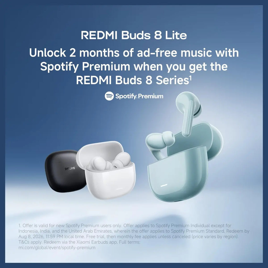 Xiaomi Redmi Buds 8 Lite True Wireless Bluetooth Headphone, 42dB Active Noise Cancelling, 12.4mm Driver, Up To 36h Battery Life, Bluetooth 5.4, Black