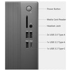 Dell ECT1250 Desktop Computer Tower Intel Core i3-14100, 8GB DDR5, 512GB NVMe SSD