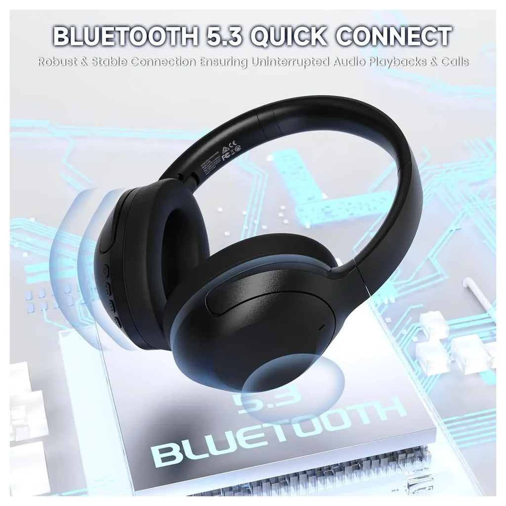 ATTACK SHARK G300 Wireless Over-Ear Headphones, Active Noise Cancelling, Bluetooth 5.3, Built-in Mic, Black