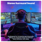 ATTACK SHARK G800 Wireless RGB Gaming Headset, 7.1 Surround Sound, 50mm Drivers, 2.4GHz Bluetooth Wired, Black