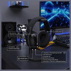 ATTACK SHARK L80PRO Wireless Gaming Headset, Tri-Mode 2.4GHz Bluetooth Wired, Dual Microphone, 40mm Drivers, Black
