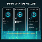 ATTACK SHARK L80PRO Wireless Gaming Headset, Tri-Mode 2.4GHz Bluetooth Wired, White