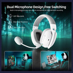ATTACK SHARK L80PRO Wireless Gaming Headset, Tri-Mode 2.4GHz Bluetooth Wired, White