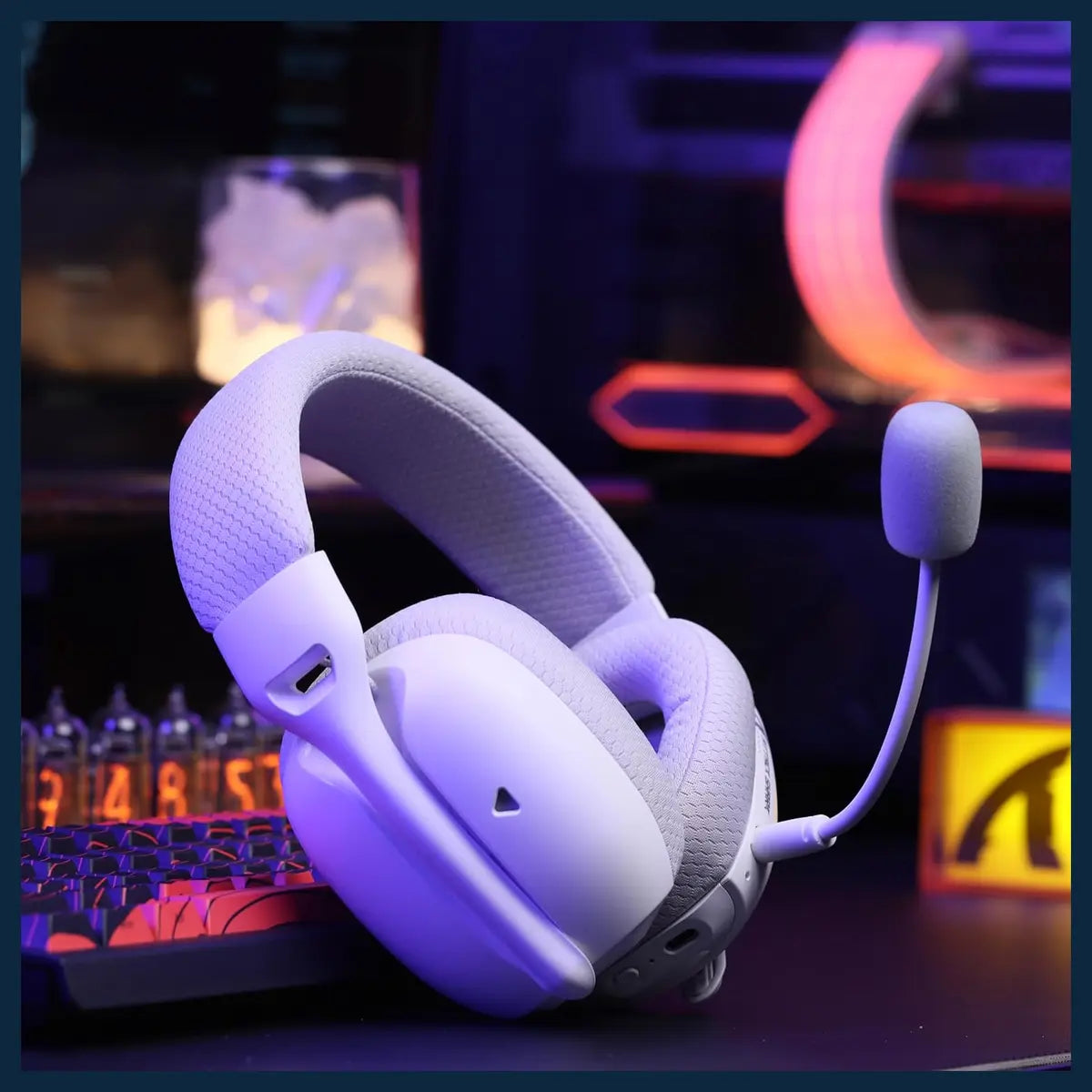 ATTACK SHARK L80PRO Wireless Gaming Headset, Tri-Mode 2.4GHz Bluetooth Wired, White