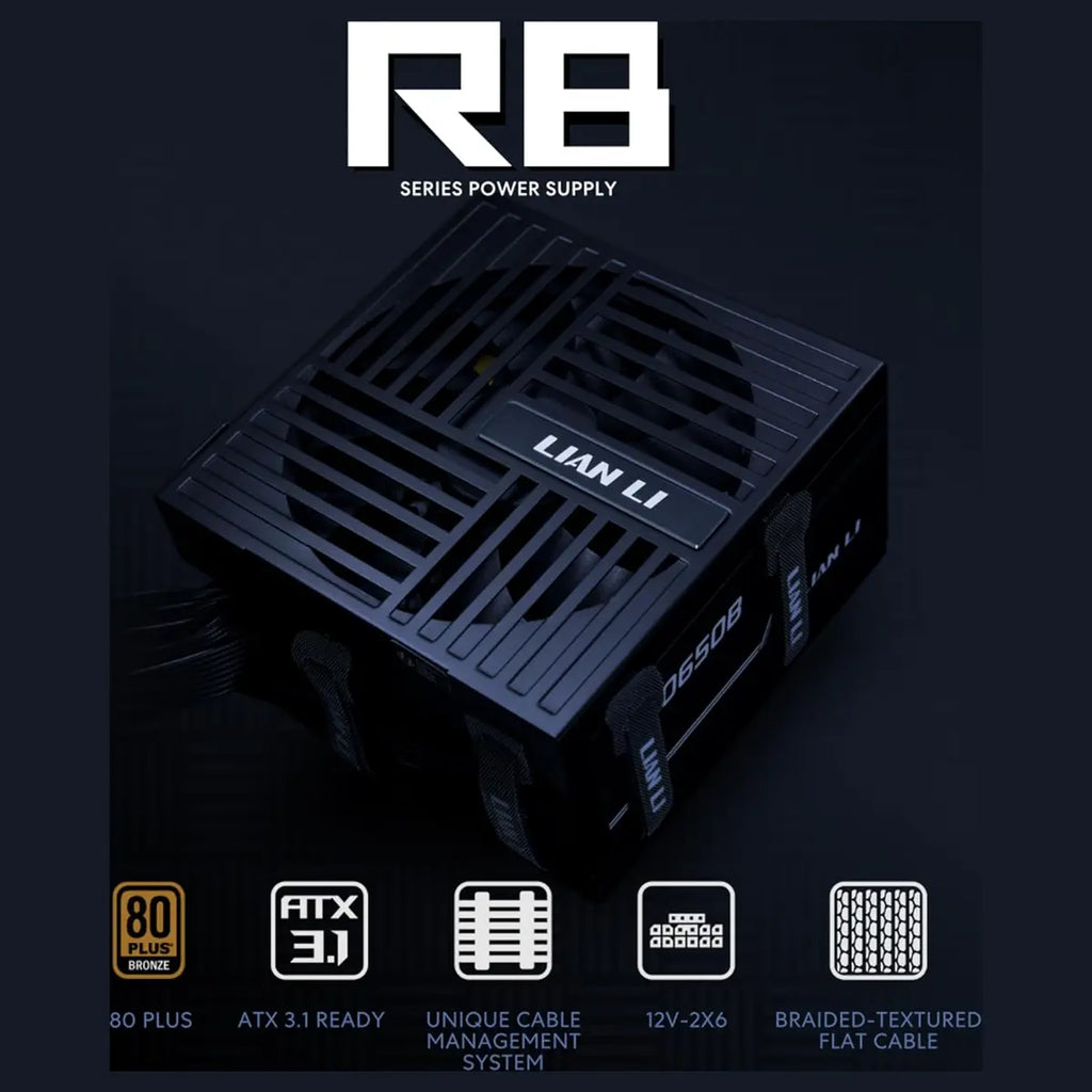 Lian Li RB 750W ATX Power Supply 80 Plus Bronze Non-Modular ATX 3.1 PCIe 5.1 Black RB0750B