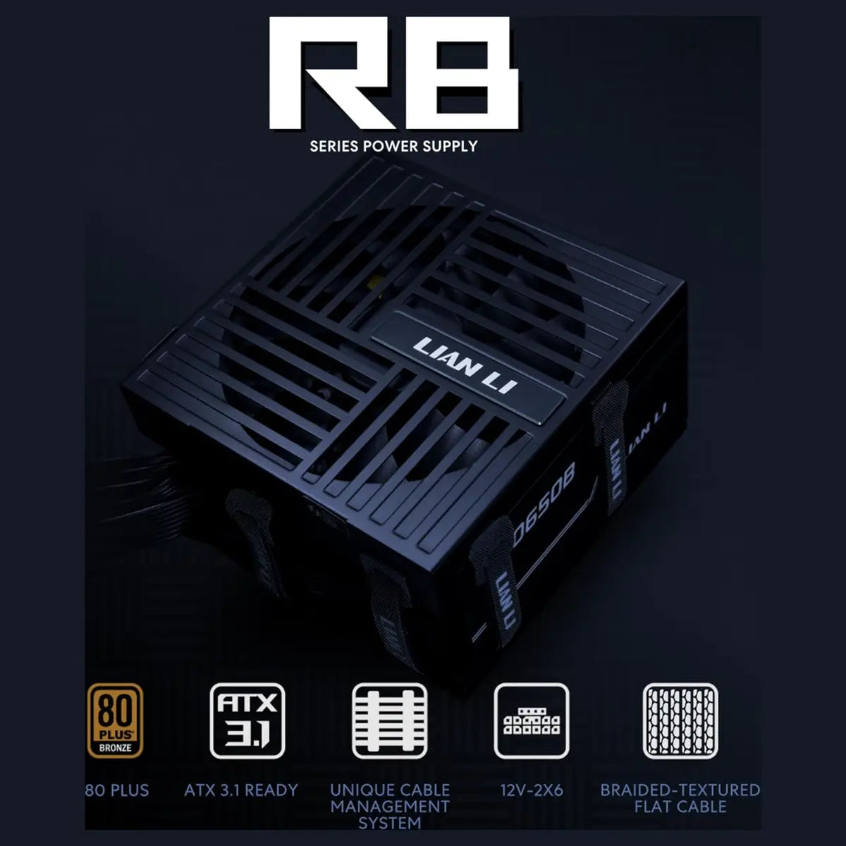 Lian Li RB 750W ATX Power Supply 80 Plus Bronze Non-Modular ATX 3.1 PCIe 5.1 Black RB0750B