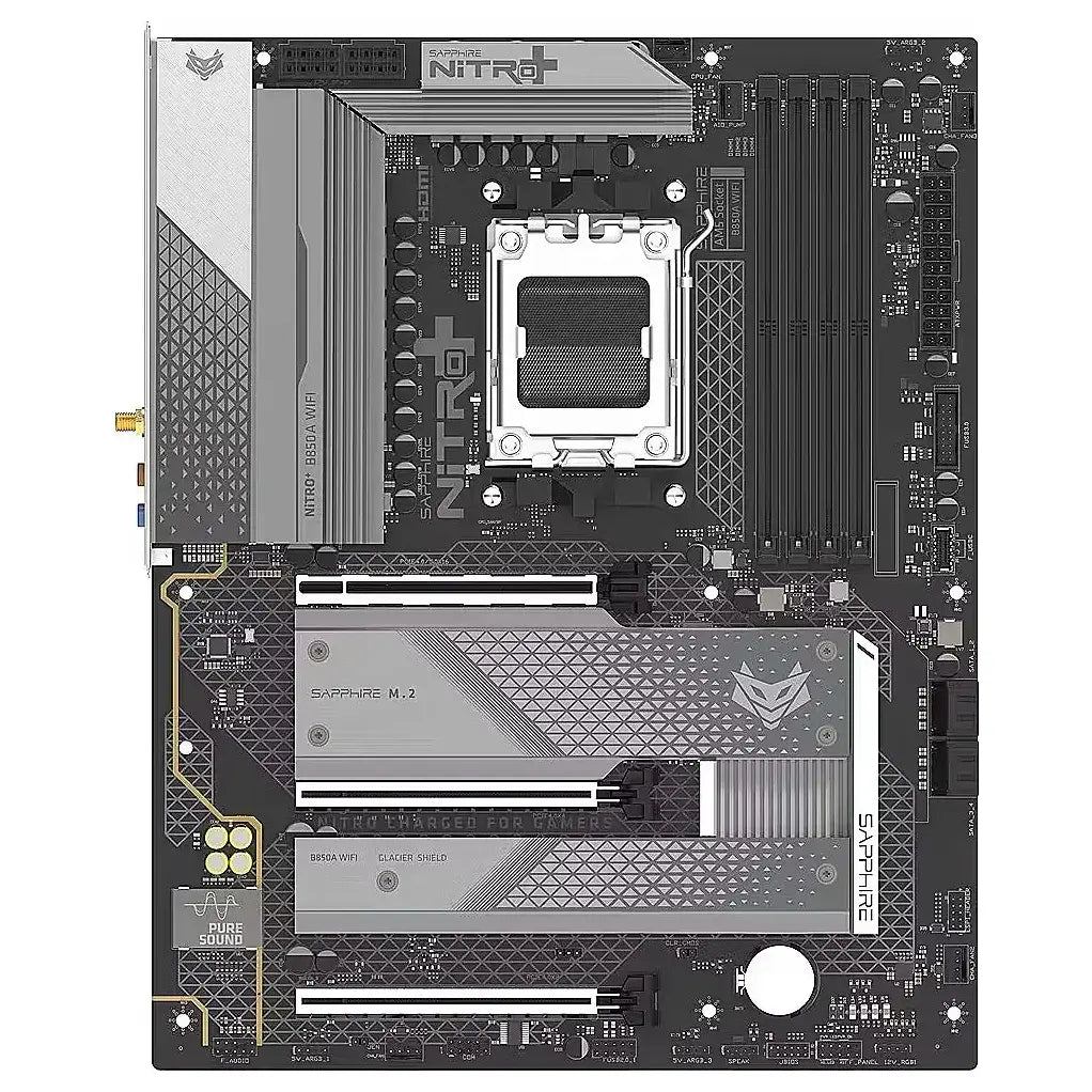 Sapphire NITRO+ B850A WIFI 7 Motherboard AMD B850 Socket AM5 ATX, PCIe 5.0 x16, DDR5 Up To 8000MHz OC, WiFi 7