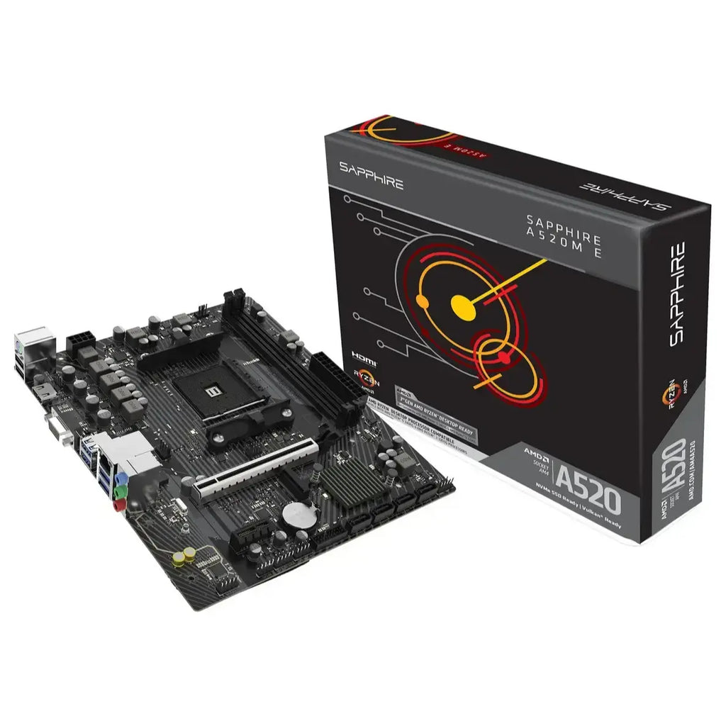 Sapphire A520M-E Motherboard Micro-ATX AMD A520 Socket AM4