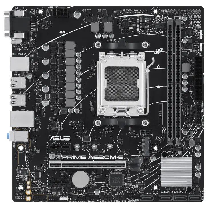 Asus PRIME A620M-E Motherboard Micro-ATX AM5, DDR5, PCIe4.0, M.2, HDMI, DisplayPort, VGA