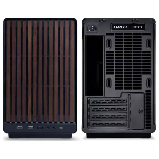 LIAN LI A3 Glass Edition Wood Mini Tower Case Micro Form Factor, Black A3X-WDG