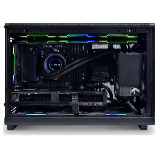 LIAN LI A3 Glass Edition Wood Mini Tower Case Micro Form Factor, Black A3X-WDG