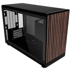 LIAN LI A3 Glass Edition Wood Mini Tower Case Micro Form Factor, Black A3X-WDG
