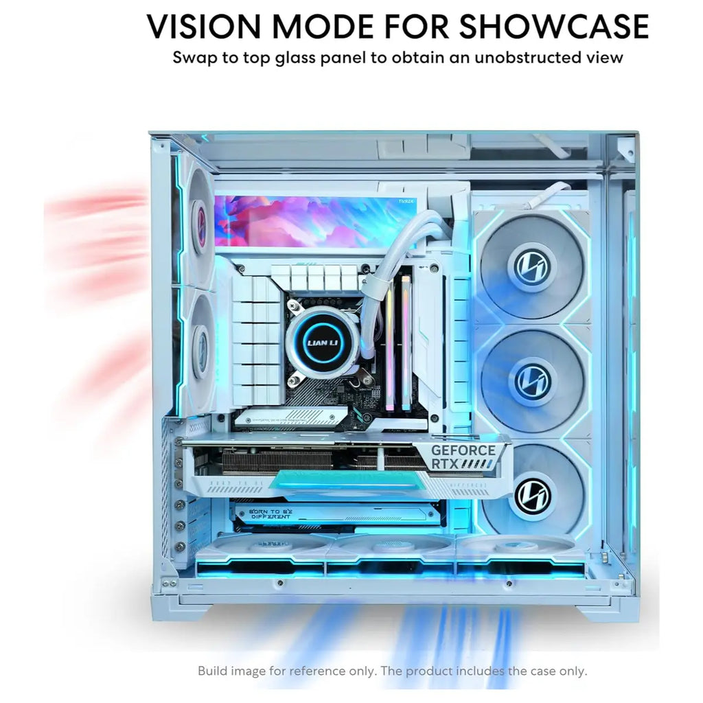 Lian Li O11 Vision Compact ATX Mid Tower Computer Case Back Connect Support O11VPW White