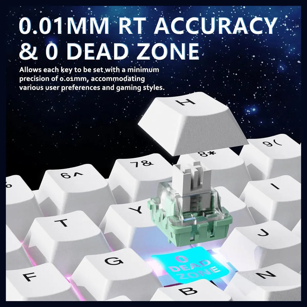 ATTACK SHARK X65 HE Mechanical Gaming Keyboard Wired Hall Effect Rapid Trigger 65% 8KHz Polling Rate PBT Keycaps White