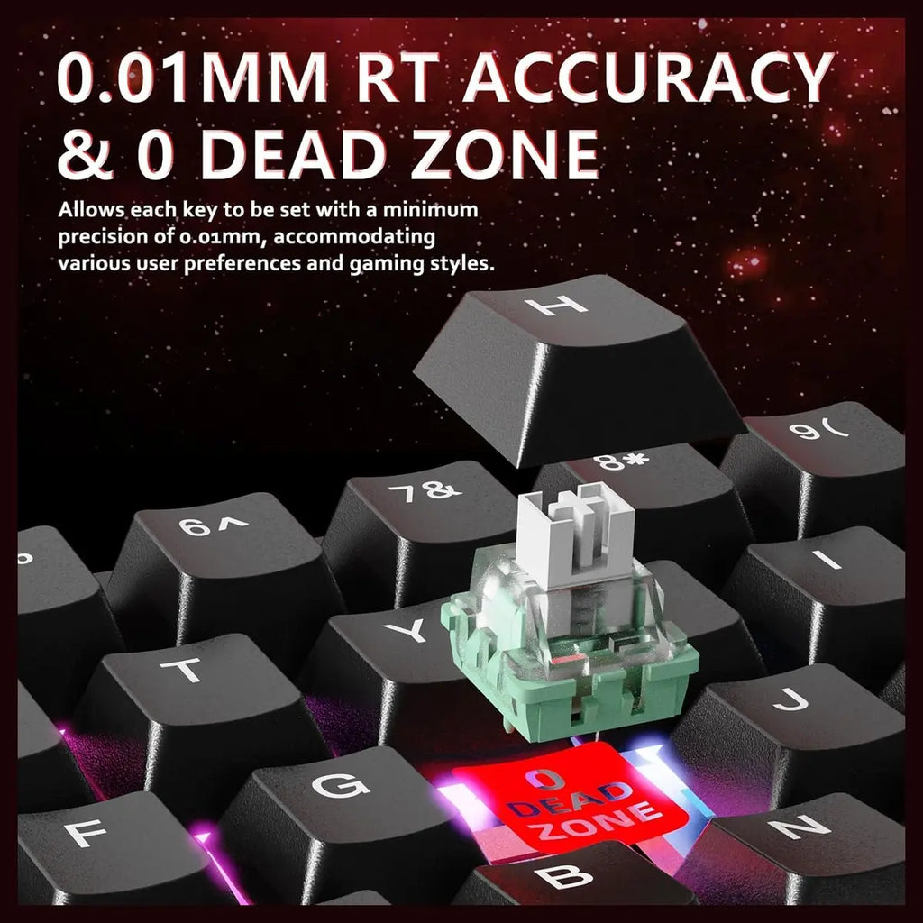ATTACK SHARK X65 HE Wired 65% Mechanical Gaming Keyboard, Hall Effect Magnetic Switch, Rapid Trigger, Hot Swap, RGB, 8000Hz, Black
