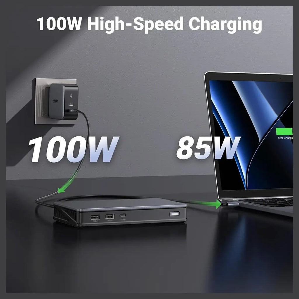 Ugreen Revodok Pro 209 USB-C Docking Station, 9-in-1 Dual 4K@60Hz, 2 DP and 2 HDMI, 10Gbps USB-C and USB-A, 100W PD, Gigabit Ethernet