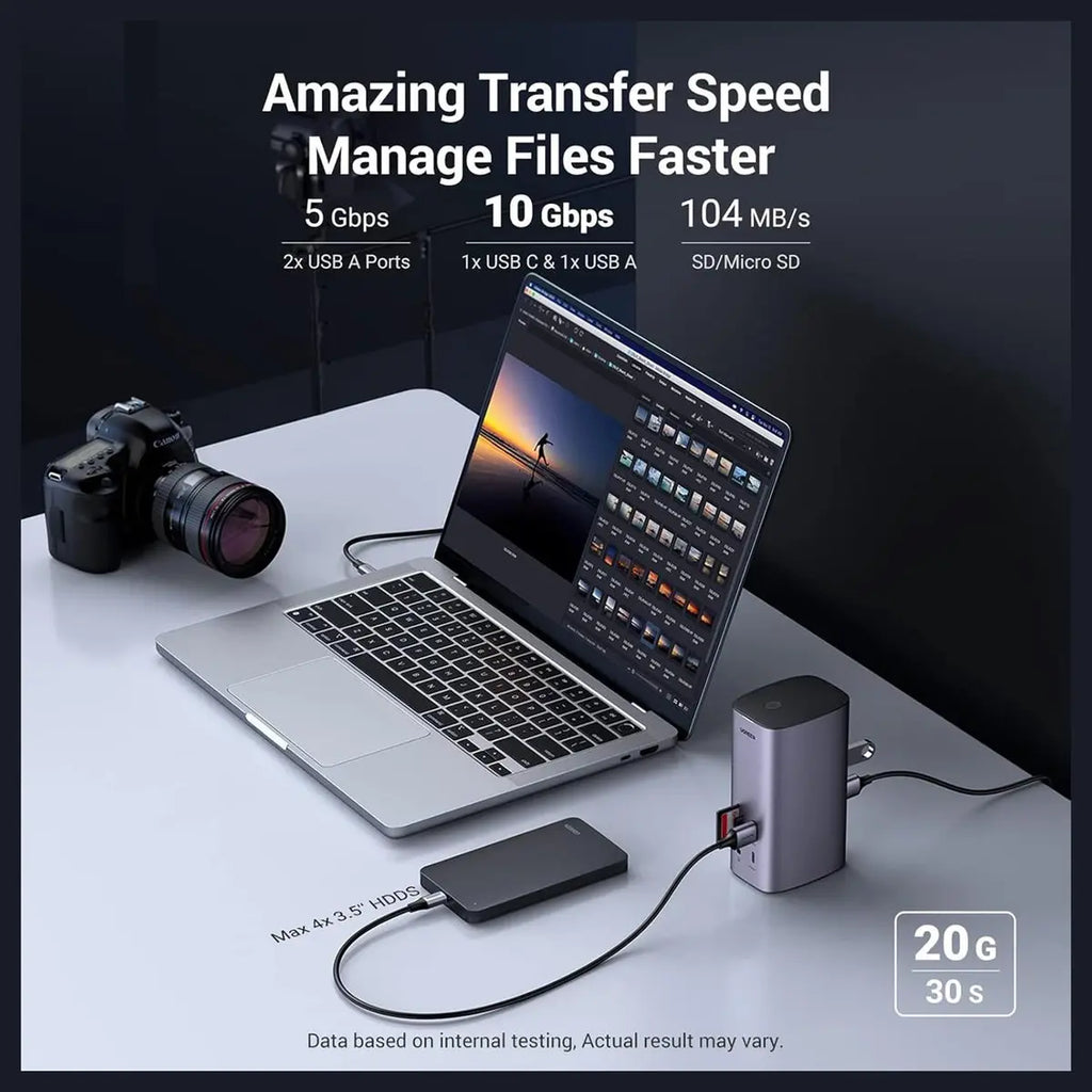 Ugreen Docking Station Triple Display 12-in-1, 8K, 2 HDMI, DP, 10Gbps USB-C and USB-A 3.2, 100W PD, Ethernet, Audio, SD and TF Card Reader