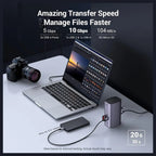 Ugreen Docking Station Triple Display 12-in-1, 8K, 2 HDMI, DP, 10Gbps USB-C and USB-A 3.2, 100W PD, Ethernet, Audio, SD and TF Card Reader