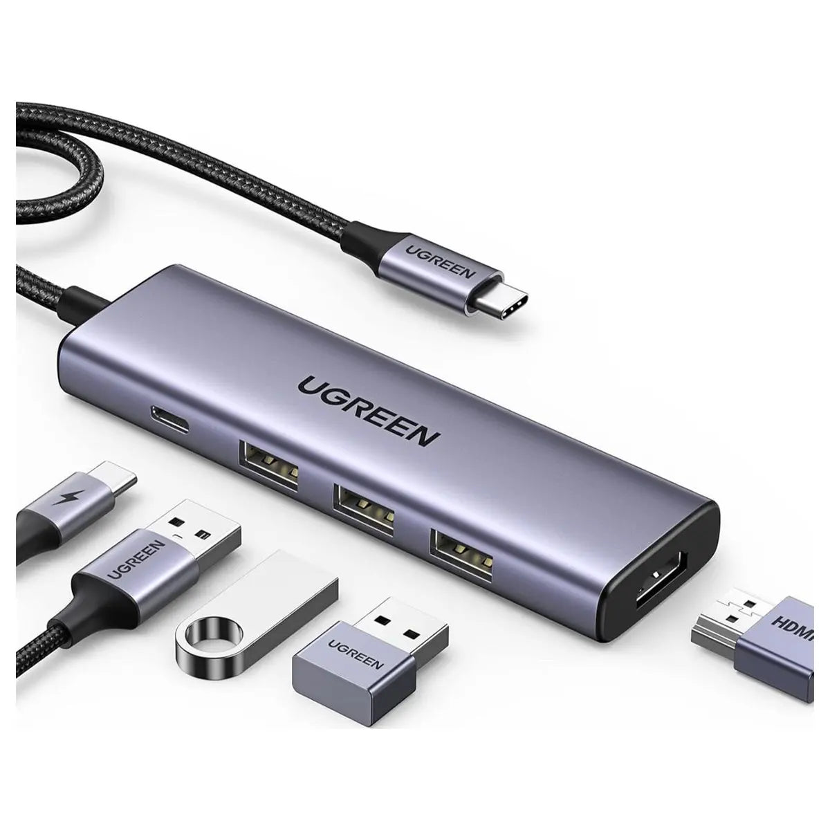 UGREEN 5-in-1 USB C Hub, 4K At 60Hz HDMI, 100W PD, 3 USB-A 3.0, 5Gbps, 15597