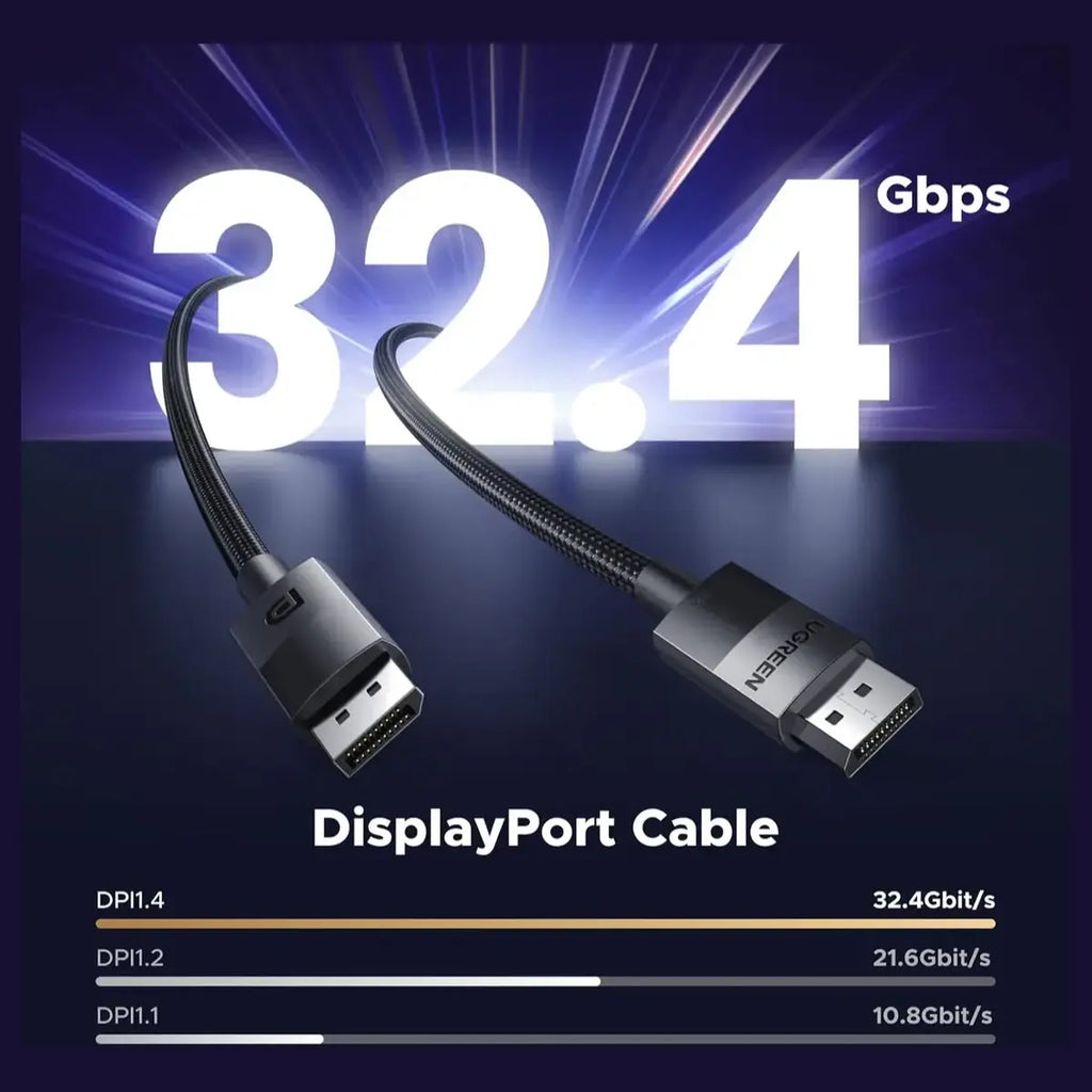 Ugreen DisplayPort 8K Cable DisplayPort Cable 3m, DP 1.4, 8K at 60Hz, 4K at 240Hz 80393