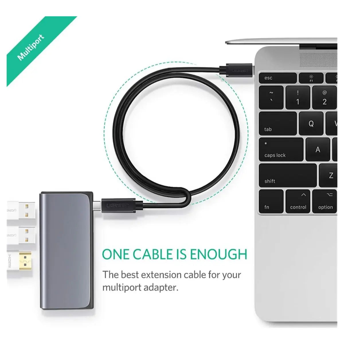 Ugreen USB Type C Extension Cable USB 3.2 Gen 2 10Gbps 100W 1m 10387