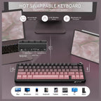 ATTACK SHARK X66 Wireless Gasket Mechanical Keyboard, Bluetooth 2.4G Type-C, 60% ANSI, Hot-Swap, RGB, 3000mAh, Blackberry